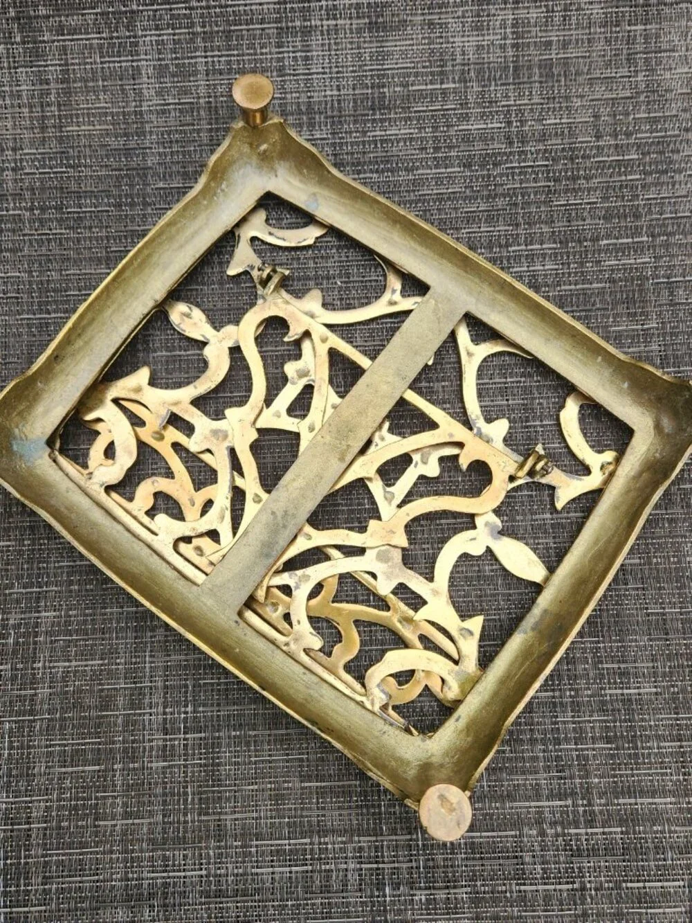 Vintage Ornate Brass Book Music Bible Stand Holder Adjustable Folding Rack 9